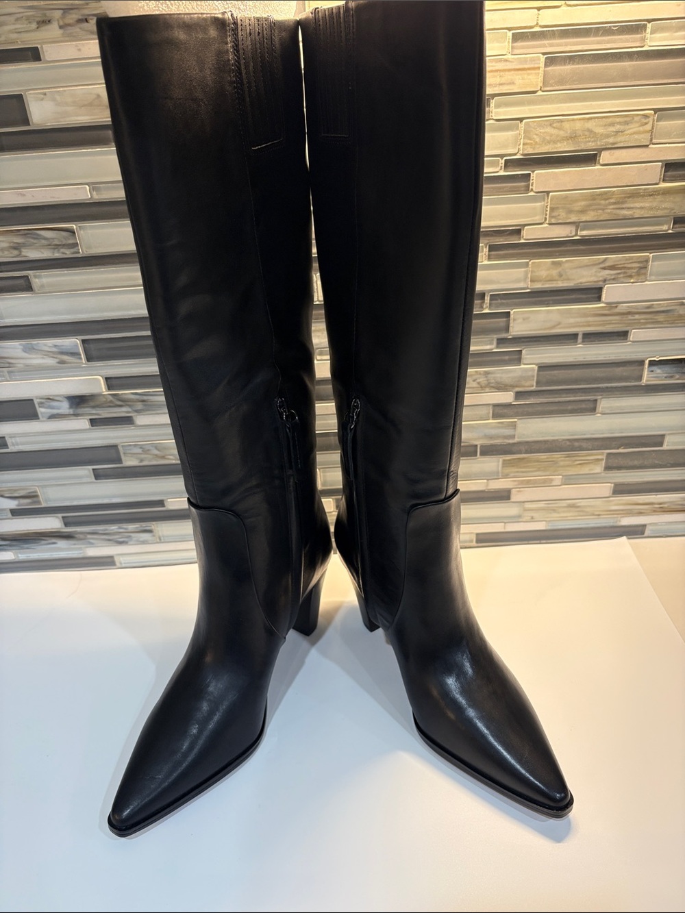 Franco Sarto Jaycen Black Over-the-Knee Pointed Toe Boots